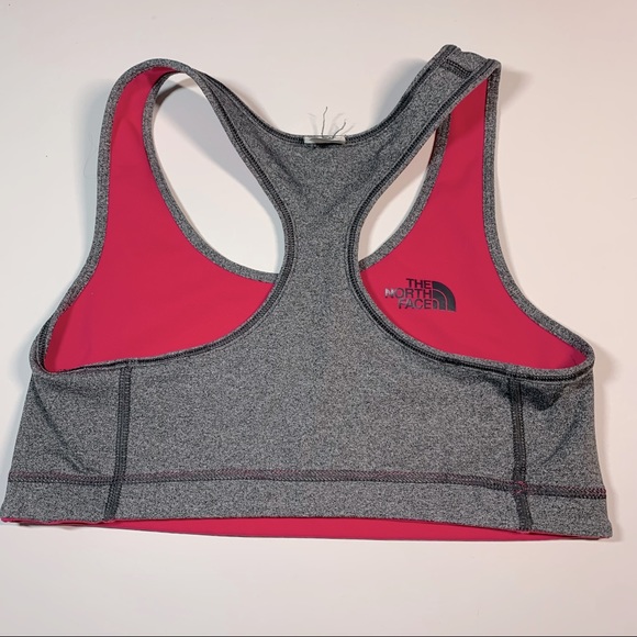 The North Face VERSITAS FEARLESS reversible pink & Heather Grey sports bra - Picture 5 of 8